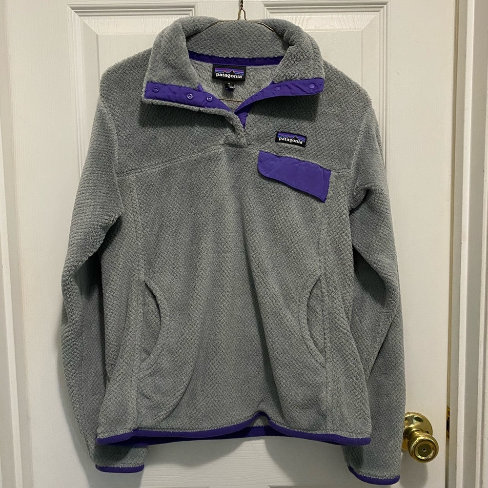 Patagonia purple and gray pullover